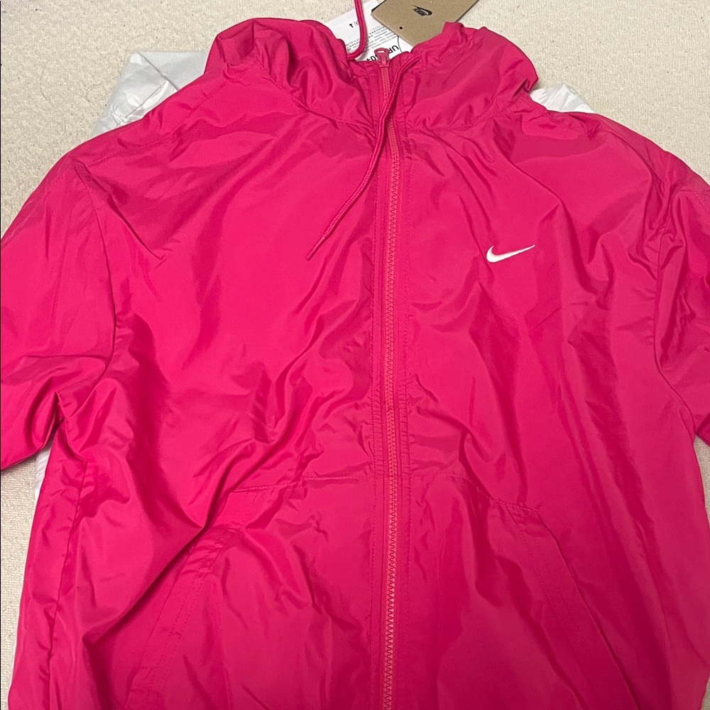 Nike Pink Hooded Zip Windbreaker